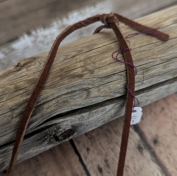 New Original Design Boho Western Brown Suede Cord With Beads & Charms Necklace - Picture 6 of 6